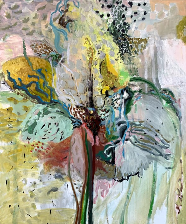 Lumin Wakoa (1981-2025) stamen center, 2021 Oil on linen 48 x 40 inches 121.9 x 101.6 cm