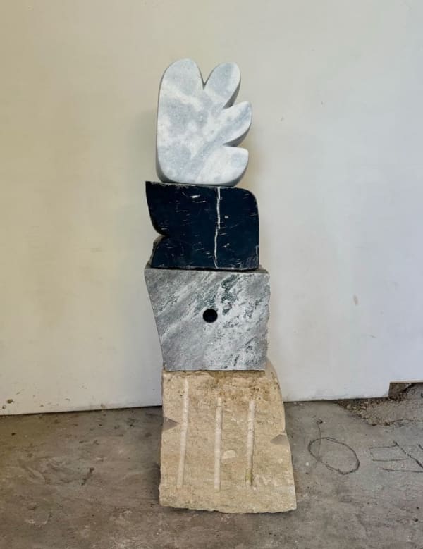 Nadia Yaron, Full moon meeting the blue sky, 2024