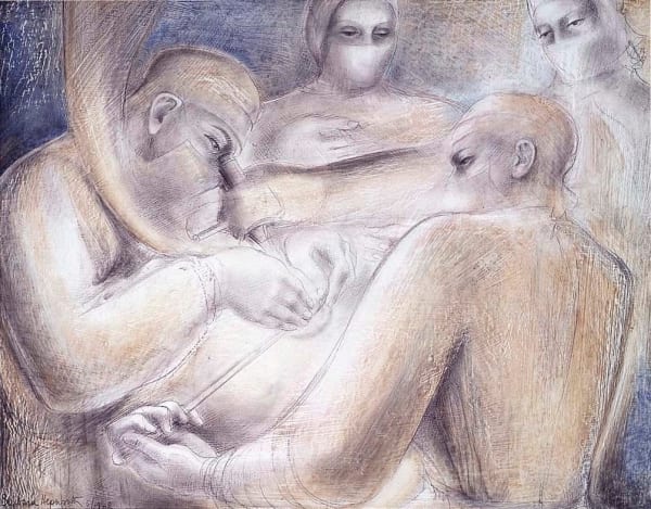 Fenestration, 1948 Pencil and oil on gesso-prepared board 14 x 18 inches; 35.5 x 45.8 cm