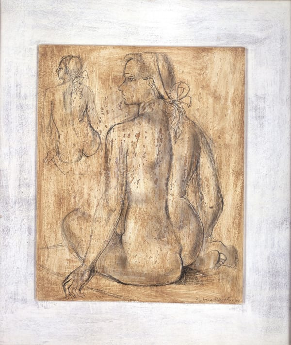 Seated Nude, 1947 Oil and pencil on board 11 ½ x 9 ¼ inches; 29.2 x 23.5 cm Signed and dated 11/47