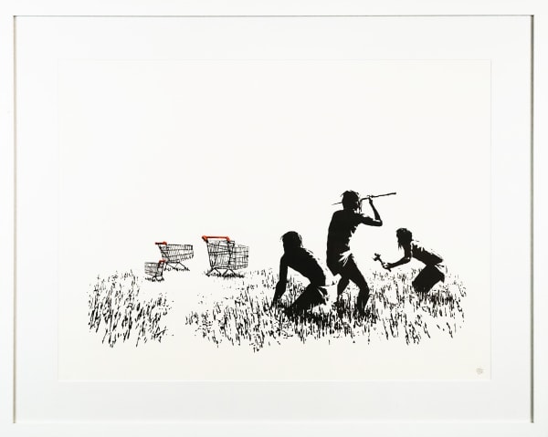 Banksy, Trolleys (Black and White), 2007
