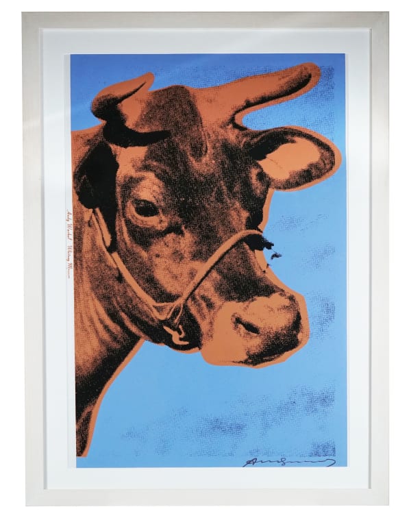 Andy Warhol, Brown Cow with Blue background, 1971