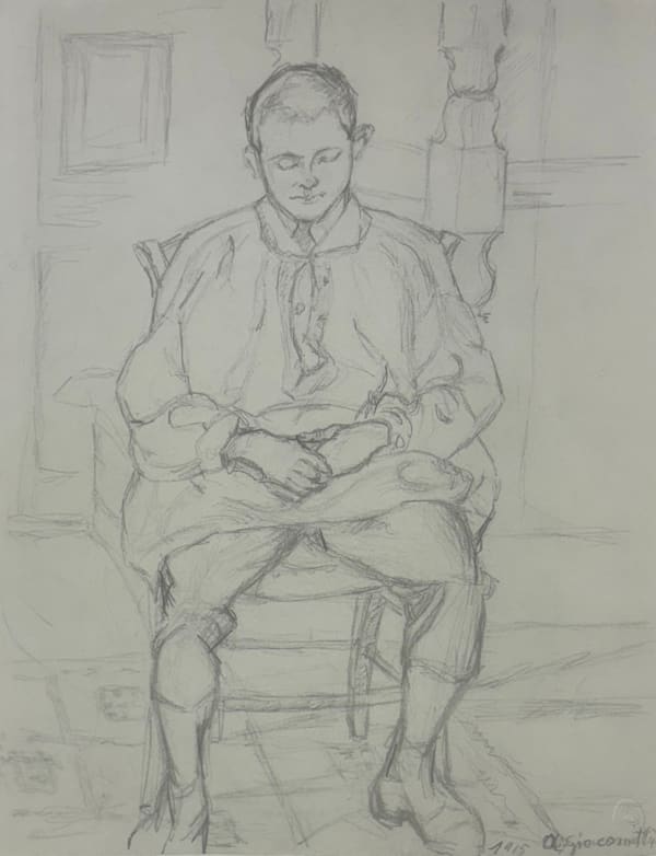 Alberto Giacometti, Ritratto di Diego fanciullo (1915) from Quarantacinque Disegni di Alberto Giacometti, 1963