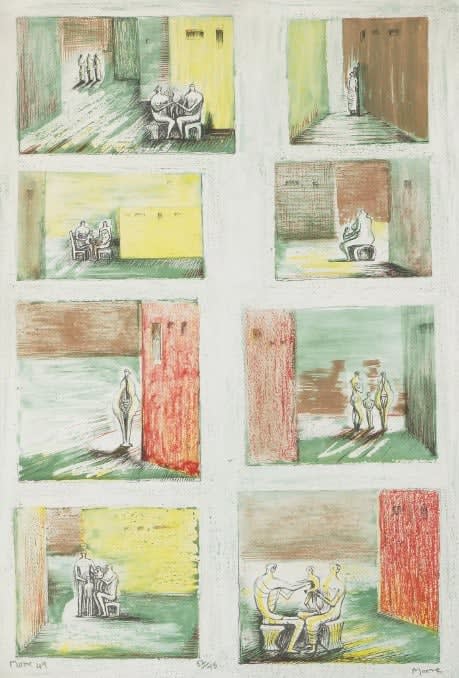Henry Moore, Figures in Settings, 1949