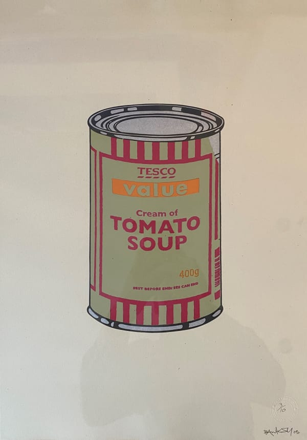 Banksy, Soup Can Sage Green/Cherry/Tan, 2005