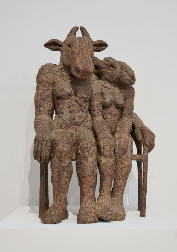 Sophie Ryder, The Minotaur and The Hare on a Bench, 1999