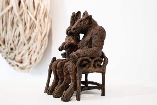 Sophie Ryder, The minotaur and a Hare on a Bench , 2017