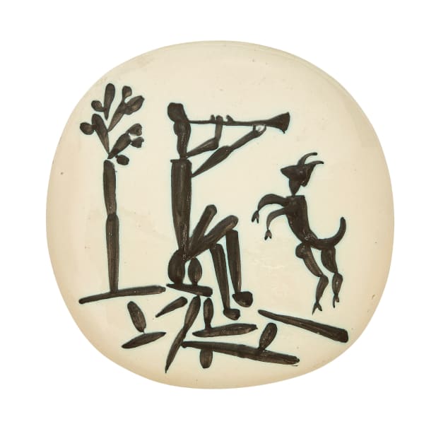 Pablo Picasso, Joueur de flûte et chèvre (A. R. 382), 1956