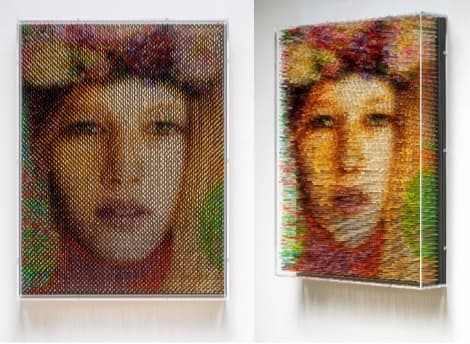 Maxim Wakultschik Shafiga, 2024 Varnish on wood on kapa board behind plexiglas hood 57 x 43 x 9 cm 22 1/2 x 16 7/8 x 3 1/2 in