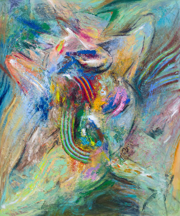 Ilhwa Kim Cezannian Posture, 2025 Acrylic and Paper 182 x 150 cm 71 5/8 x 59 in