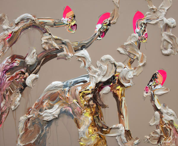 Vladinsky Postures N. 21, 2024 Acrylic and Special Molding Paste. 137 x 167 cm 54 x 65 3/4 in
