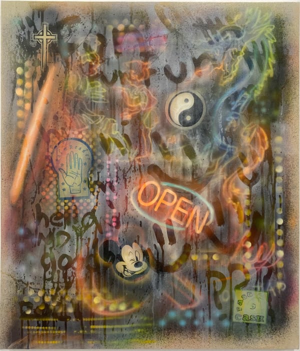 Mark Posey Nocturne V, 2021 Acrylic, flashe and spray paint on canvas, on panel 76.2 x 88.9 cm 30 x 35 in