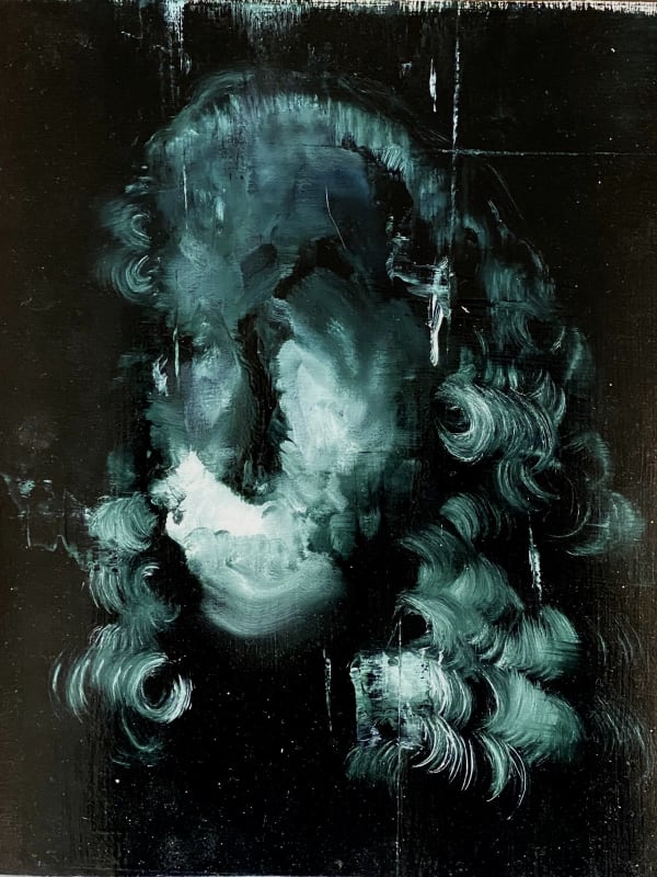 Florian Eymann Skull 181 119 3, 2020 Oil on paper 35 x 33 cm