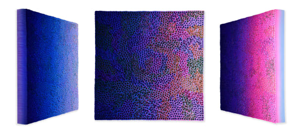 Zhuang Hong Yi Vivid Nature Echoes, 2024 Acrylic on fine rice paper mounted on canvas. 120 x 120 cm 47 1/4 x 47 1/4 in