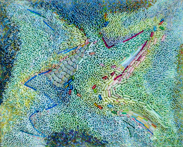 Ilhwa Kim Chronological Seeds, 2024 Hand-dyed Hanji Paper 132 x 164 x 13 cm 52 x 64 5/8 x 5 1/8 in