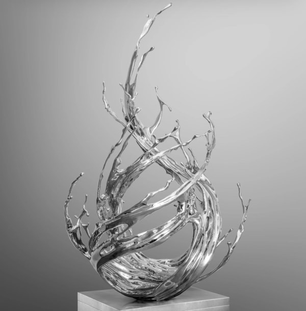 Zheng Lu Water in Dripping - Circulation, 2024 Stainless Steel 176 x 100 x 97 cm 69 1/4 x 39 3/8 x 38 1/4 in