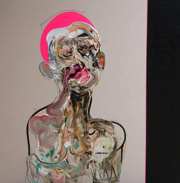 Vladinsky Observer No. 17, 2025 Acrylic and Special Molding Paste 127 x 127 cm 50 x 50 in