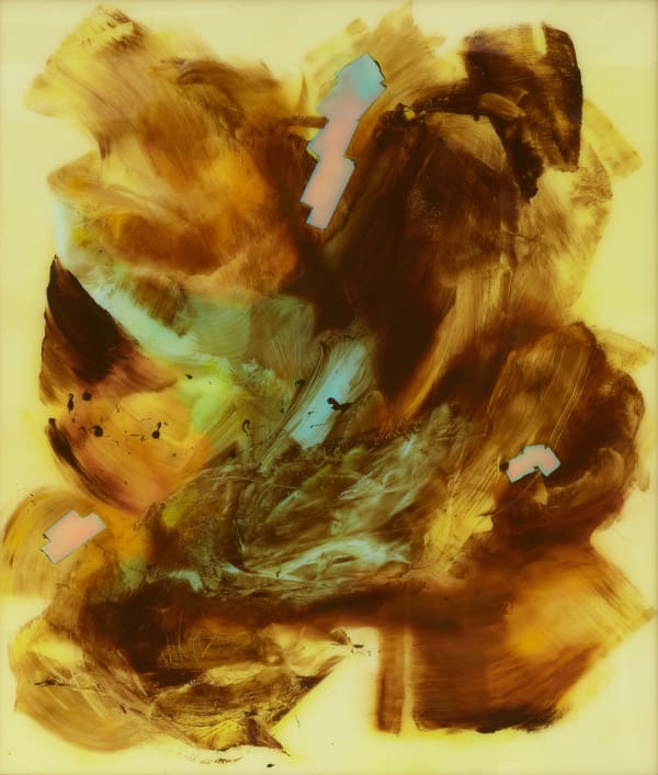 Camille Hannah Gold and Mountains, 2019 Oil on plexiglass 188 x 157.5 cm 74 1/8 x 62 1/8 in