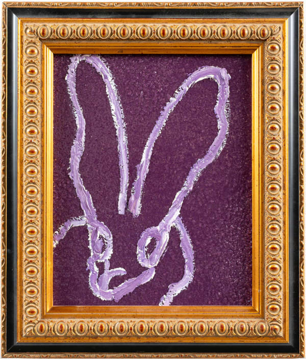Hunt Slonem Untitled , 2017 Oil & Acrylic (unframed) Purple gestured bunny on a purple surface. 25.4 x 20.3 cm 10 x 8 in