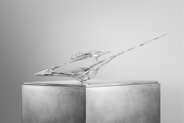 Zheng Lu Ptolemaic Universe - 托勒密宇宙 , 2022 Stainless Steel. 120 x 23 x 30 cm 47 1/4 x 9 x 11 3/4 in