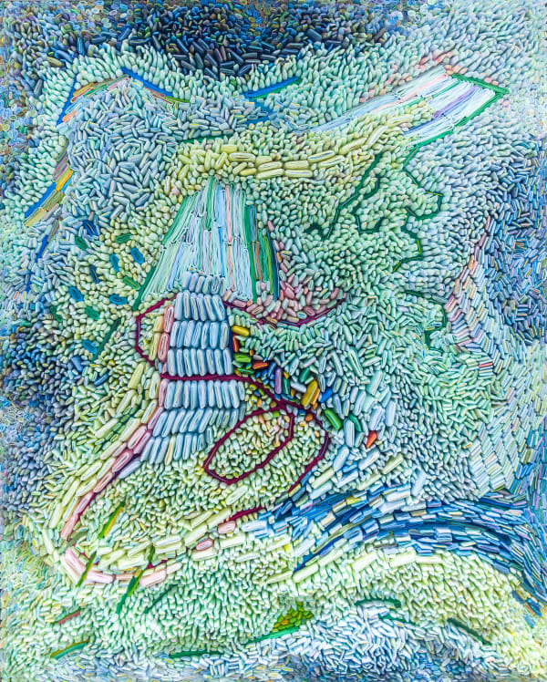 Ilhwa Kim Cartographer, 2024 Hand-dyed Hanji Paper. 164 x 132 x 13 cm 64 5/8 x 52 x 5 1/8 in