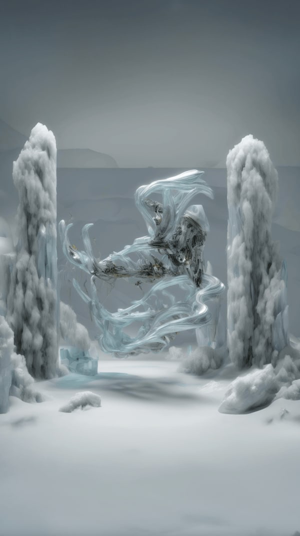 Sougwen Chung, Body Machine (Meridians) - Glacier Biome Series, 2025