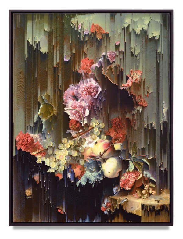 Gordon Cheung New Order Fruit Piece (after Jan van Huysum, c. 1722), 2022 Giclée on canvas 120 x 90 cm 47 1/2 x 35 1/2 in