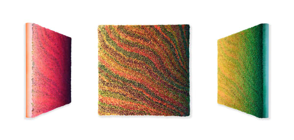 Zhuang Hong Yi Iridescent Whispers, 2020 Fine rice paper with acrylic on canvas. 150 x 150 cm 59 x 59 in
