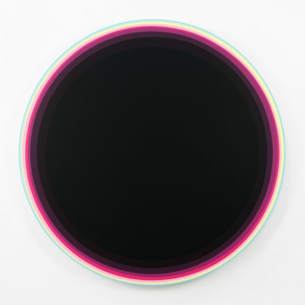 Jan Kaláb Pink Green Black Hole 924, 2024 Acrylic on canvas 100 x 100 cm 39 3/8 x 39 3/8 in