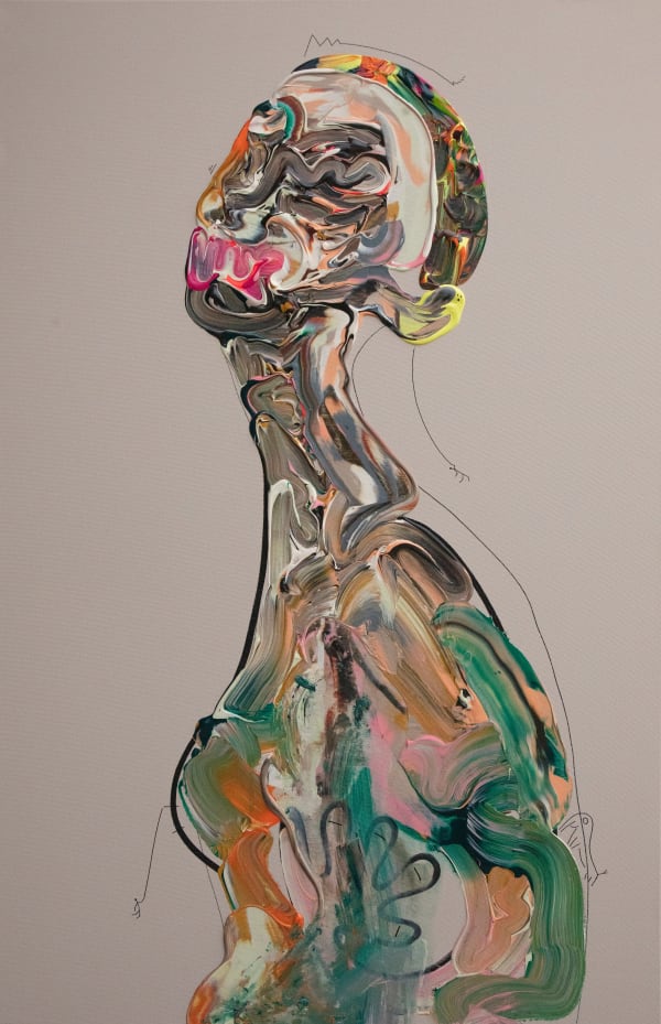 Vladinsky Observer Untitled No. 00036, 2025 Acrylic and Special Molding Paste 132 x 88 cm 52 x 34 5/8 in