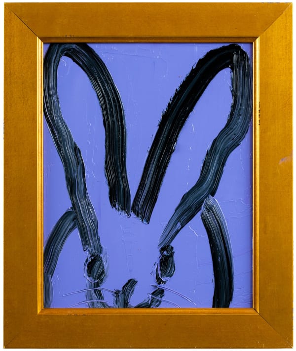 Hunt Slonem Stormy Weather , 2023 Oil on Wood Black outline bunny, purple 26.7 x 22.2 cm 10 1/2 x 8 3/4 in