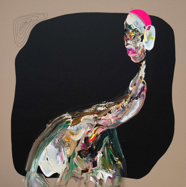 Vladinsky Posture No. 23, 2024 Acrylic and Special Molding Paste. 127 x 127 cm 50 x 50 in