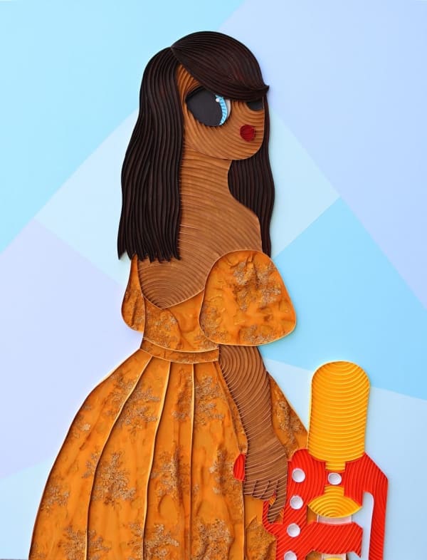 Ayobola Kekere-Ekun Osun Water Fight II, 2024 Mixed Media (Paper Strips, Fabric and Acrylic on Canvas) 2024 122 x 91 cm 48 x 35 7/8 in