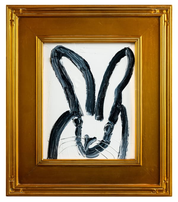Hunt Slonem untitled, 2023 Oil on Wood Black outline bunny, white 25.4 x 20.3 cm 10 x 8 in