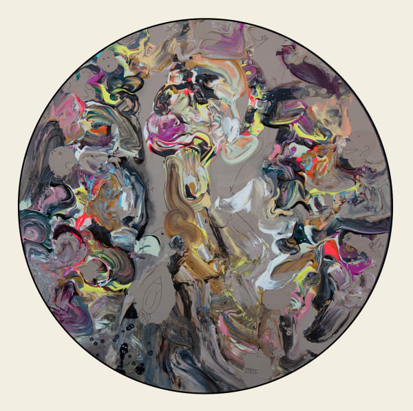 Vladinsky Untitled 006 (Observer Round), 2024 Acrylic and Special Molding Paste D 140 cm