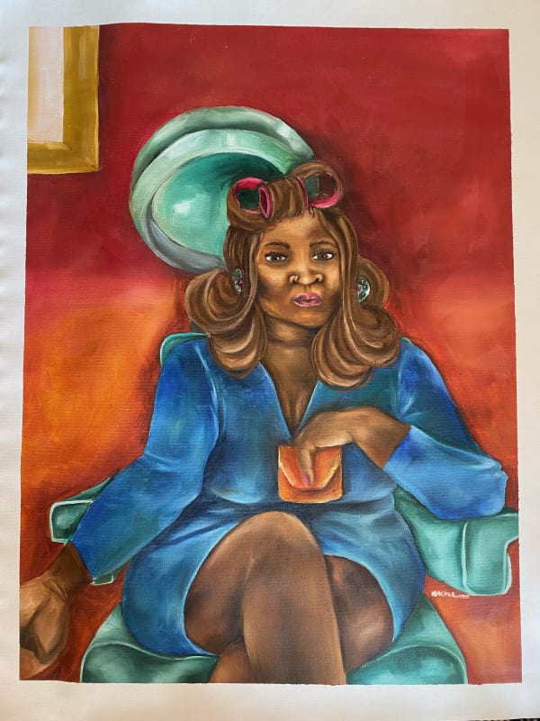 Mookho Ntho, Under the Dryer II, 2021