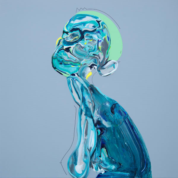 Vladinsky Observer No. 853, 2024 Acrylic and Special Molding Paste 82 x 82 cm 32 1/4 x 32 1/4 in