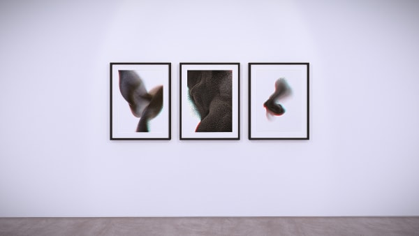 Random International Study of Tomorrow Triptych, 2024 Post digital art group Random International experiments with the human, emotional response to the encounter with artificial intelligence in this new, multifaceted body of work. Exploring different properties of the intelligence and how it can be viewed by the human eye, the collection spans three categories: ‘Mass’, ‘Spectrum’ and ‘Dimension’. Signed Giclée Prints Edition of 150. Pigment on 100% Archival Cotton Fine Art Paper (unframed). Each: 42 x 60 cm 16 1/2 x 23 5/8 in