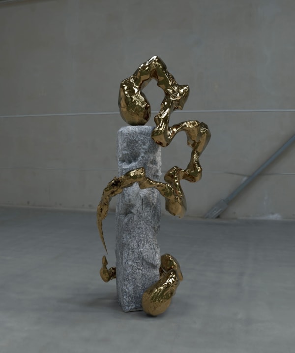 Igor Dobrowolski AKT III, 2024 Polished Bronze, Concrete and Steel. 197 x 85 x 85 cm 77 1/2 x 33 1/2 x 33 1/2 in 6 (Edition record)