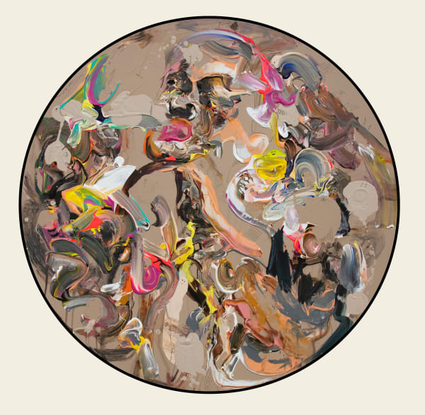 Vladinsky Untitled (Observer Round), 2024 Acrylic and Special Molding Paste. D 145 cm