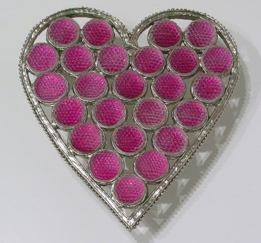 Timothy Horn Jam Fancy (school sores), 2001 nickel plated bronze, cast lead crystal, easter egg foil 18.5 x 18.5 x 2 inches 46.99 x 46.99 x 5.08 cms