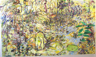 Naomie Kremer Then and Now (French Connection), 2006 oil on linen 84 x 144 inches (triptych) 213.4 x 365.8 cms