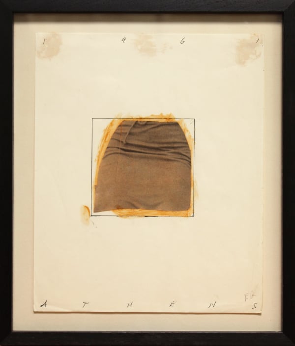 Edward Ruscha Athens 1961, 1961 pencil, collage on paper 10 3/8 x 8 3/8