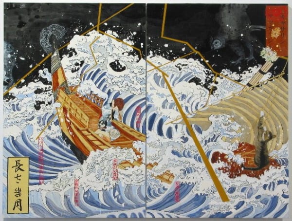 CATHERINE MCCARTHY Himitsu No Arashi, 2005 oil and acrylic on canvas 53 x 70 inches 134.62 x 177.8 cms