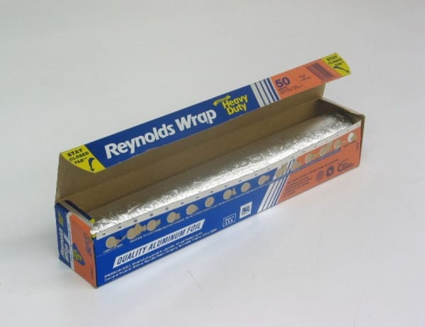 Marco Maggi Untitled Reynolds, 2001 engraved aluminum foil in original Reynolds box 3 x 12 x 3 inches 7.62 x 30.48 x 7.62 cms