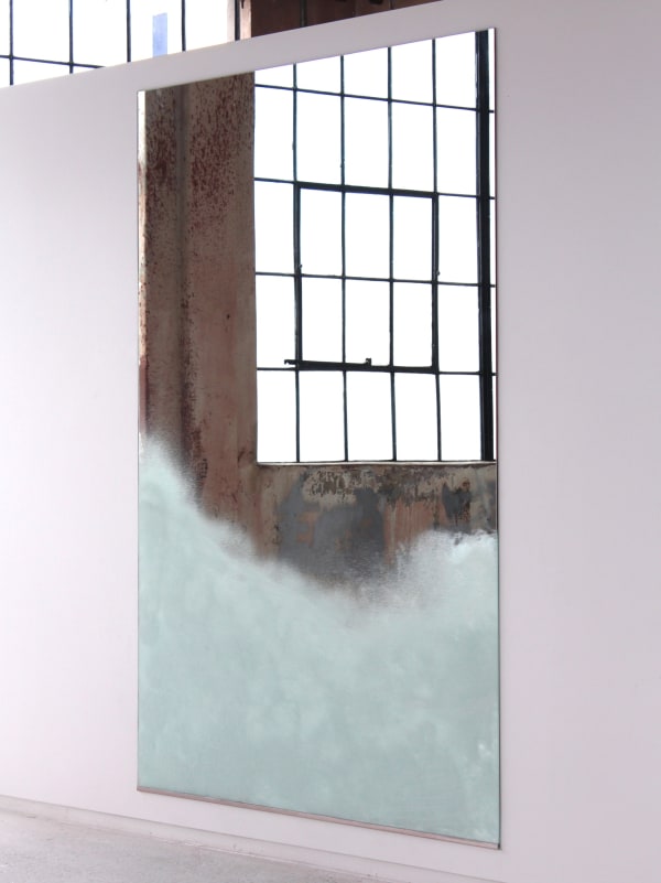 Luka Fineisen grounding, 2015 mirror, buttermilk 98 x 70 inches/248.9 x 177.8 cm