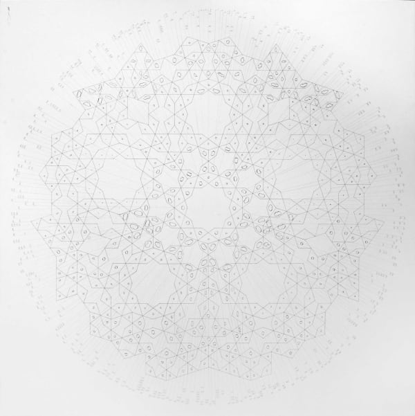 Hayv Kahraman Infographic ink on paper mounted on panel 68 x 68 inches