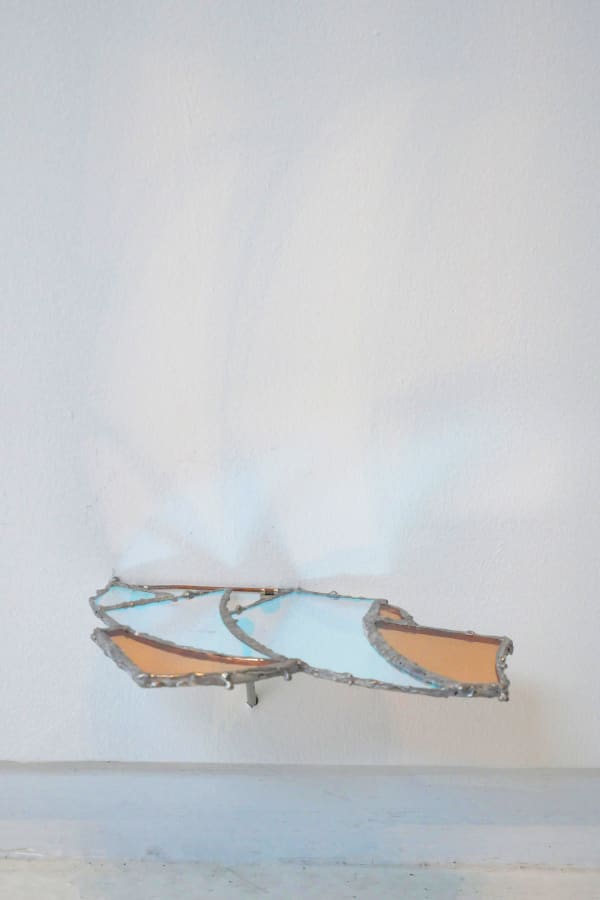 Nicolaus Chaffin LIGHT FIELD 16, 2024 glass, mirror, copper, solder, nails 6 x 8 1/2 in 15.2 x 21.6 cm