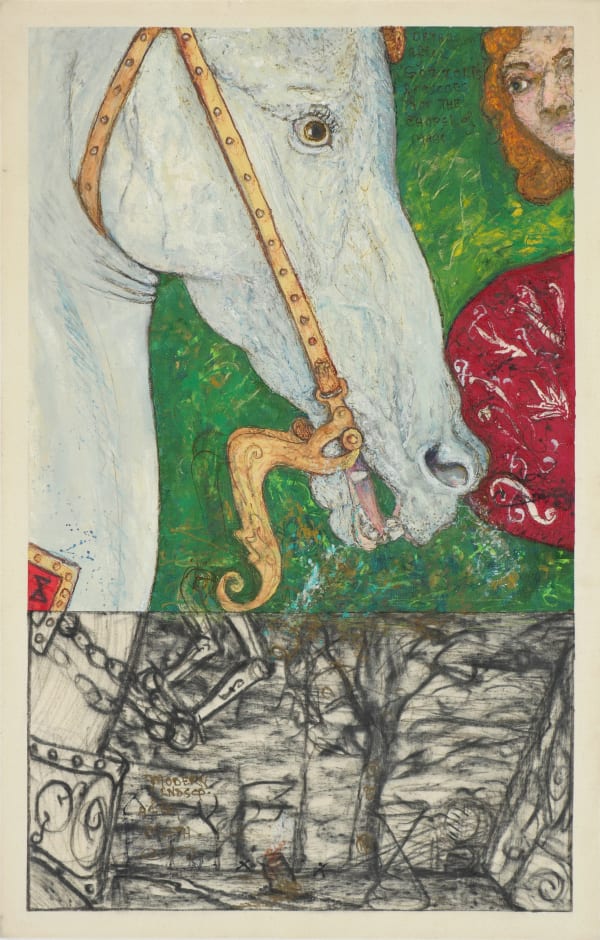 William T. Wiley, Bridled Horse (after Gozzoli), 1995