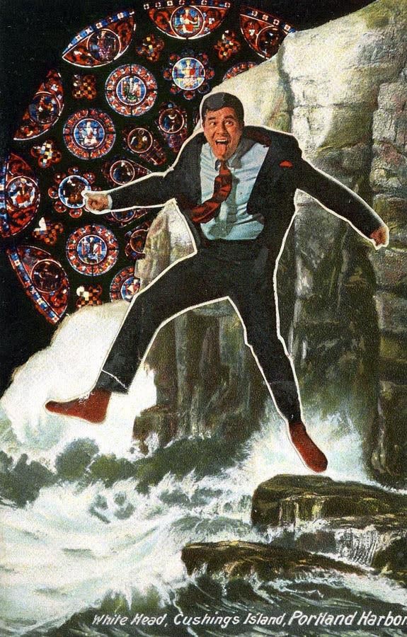 John Ashbery Cushing's Island, c.1972 collage 5.5 x 3.5 inches